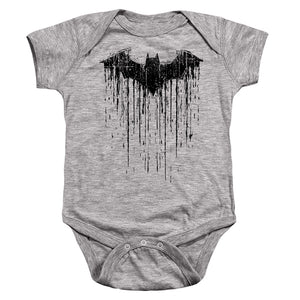 AN OFFCIALLY LICENSED BATMAN BATMAN PAINT 2 BABY BODYSUIT ATHLETIC HEATHER