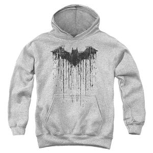 AN OFFCIALLY LICENSED BATMAN BATMAN PAINT 2 YOUTH HOODIE ATHLETIC HEATHER
