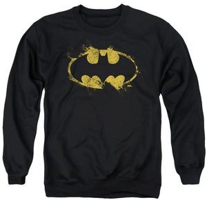 AN OFFCIALLY LICENSED BATMAN PAINT ROLLER LOGO ADULT UNISEX CREWNECK SWEATSHIRT BLACK