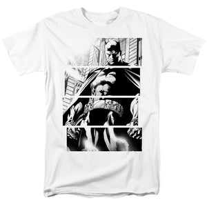 AN OFFCIALLY LICENSED BATMAN PANELS MEN'S REGULAR FIT T-SHIRT WHITE