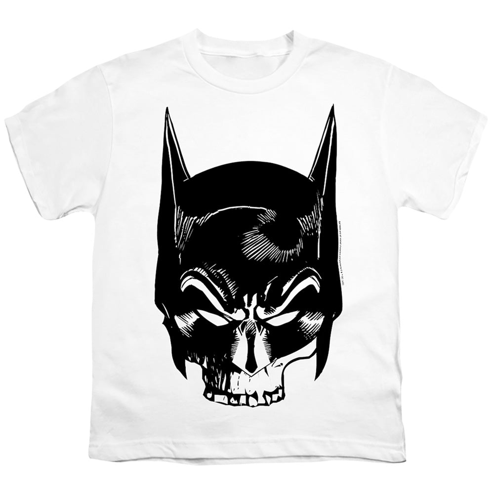 Batman Skull On White Licensed Kid's T-Shirt (Ages 4-7) SM-XL