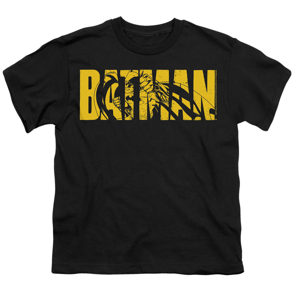 Batman Text On Black Licensed Kid's T-Shirt (Ages 4-7) SM-XL