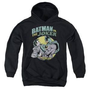 AN OFFCIALLY LICENSED BATMAN BATMAN VS JOKER 3 YOUTH HOODIE BLACK