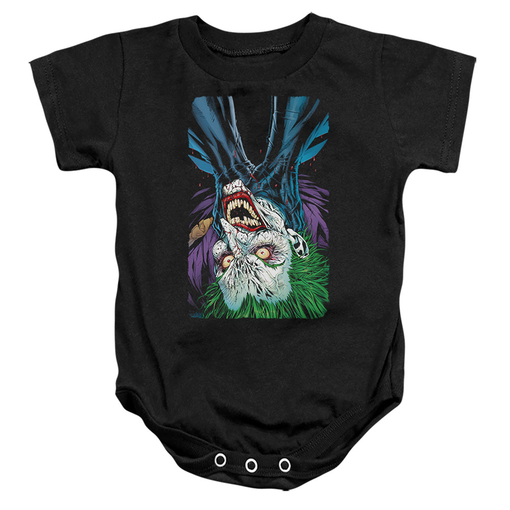 AN OFFCIALLY LICENSED BATMAN CHOKED BABY BODYSUIT BLACK