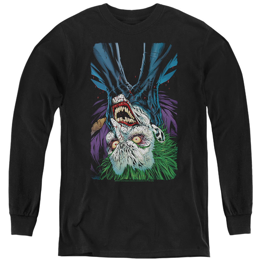 AN OFFCIALLY LICENSED BATMAN CHOKED YOUTH LONG SLEEVE T-SHIRT BLACK