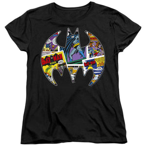 AN OFFCIALLY LICENSED BATMAN COMIC BAT WOMEN'S REGULAR FIT T-SHIRT BLACK