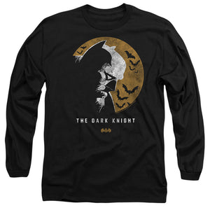 AN OFFCIALLY LICENSED BATMAN DARK KNIGHT MOON MEN'S LONG SLEEVE T-SHIRT BLACK