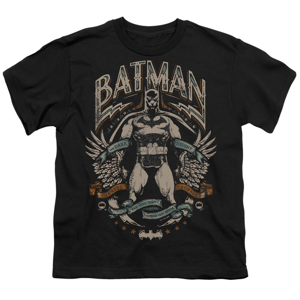 Batman Gotham Hero On Black Licensed Kid's T-Shirt (Ages 4-7) SM-XL