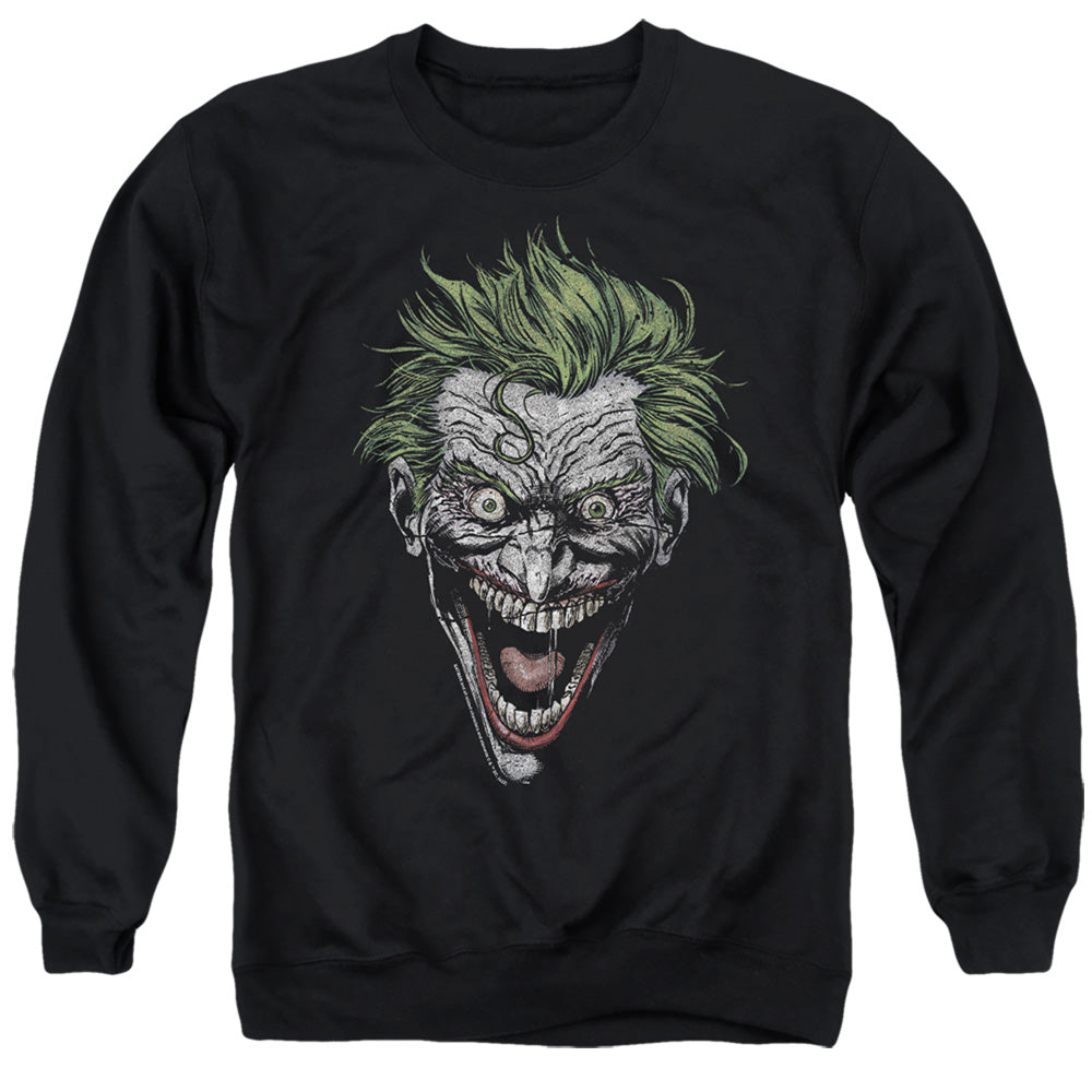 AN OFFCIALLY LICENSED BATMAN JOKER ADULT UNISEX CREWNECK SWEATSHIRT BLACK