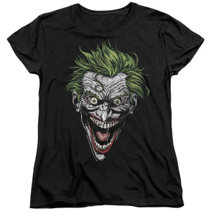 AN OFFCIALLY LICENSED BATMAN JOKER WOMEN'S REGULAR FIT T-SHIRT BLACK