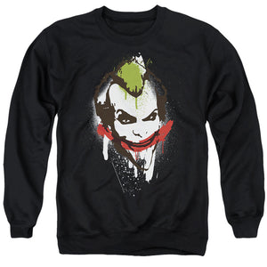 AN OFFCIALLY LICENSED BATMAN JOKER BIG FACE ADULT UNISEX CREWNECK SWEATSHIRT BLACK