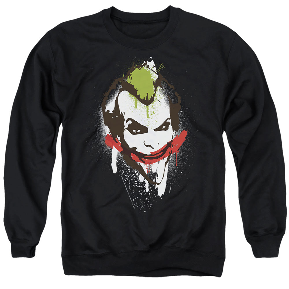 AN OFFCIALLY LICENSED BATMAN JOKER BIG FACE ADULT UNISEX CREWNECK SWEATSHIRT BLACK