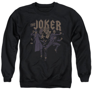 AN OFFCIALLY LICENSED BATMAN JOKER DUO ADULT UNISEX CREWNECK SWEATSHIRT BLACK