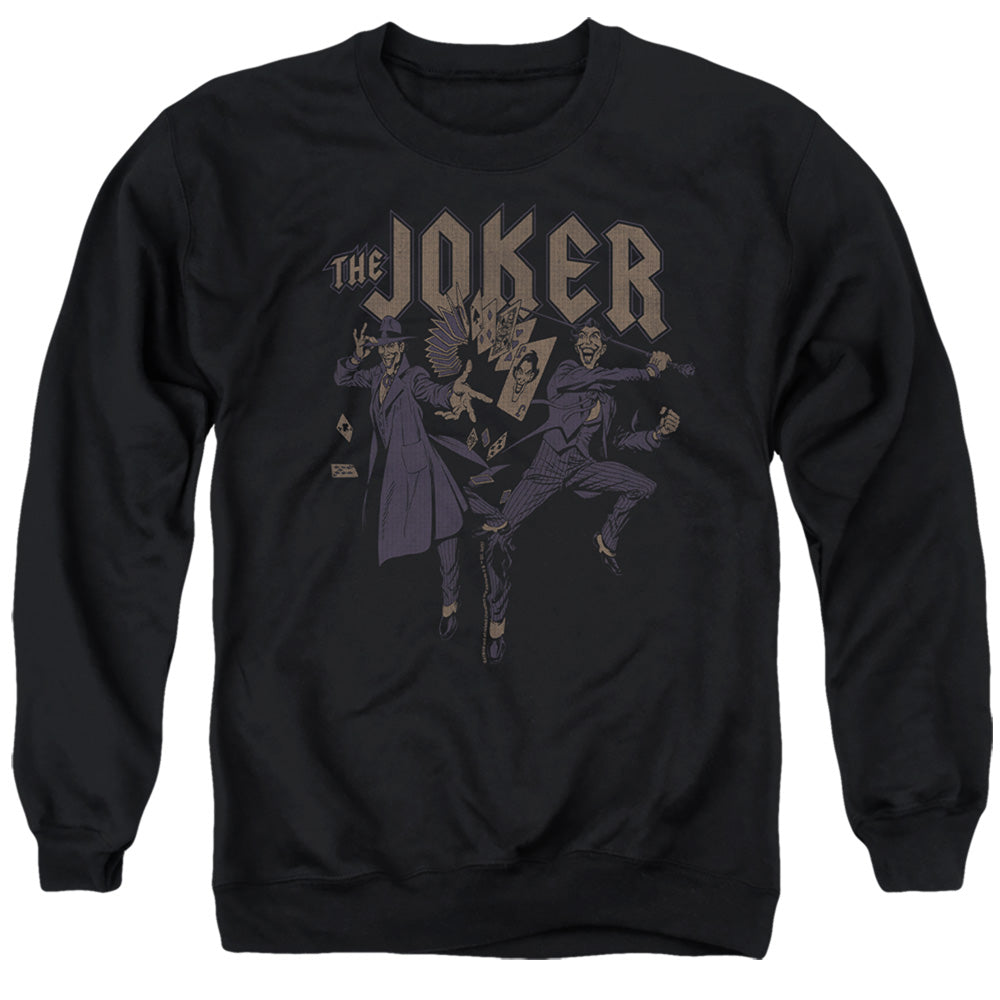 AN OFFCIALLY LICENSED BATMAN JOKER DUO ADULT UNISEX CREWNECK SWEATSHIRT BLACK