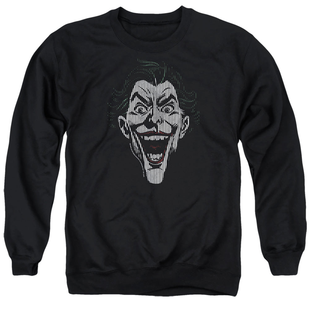 AN OFFCIALLY LICENSED BATMAN JOKER LINES ADULT UNISEX CREWNECK SWEATSHIRT BLACK