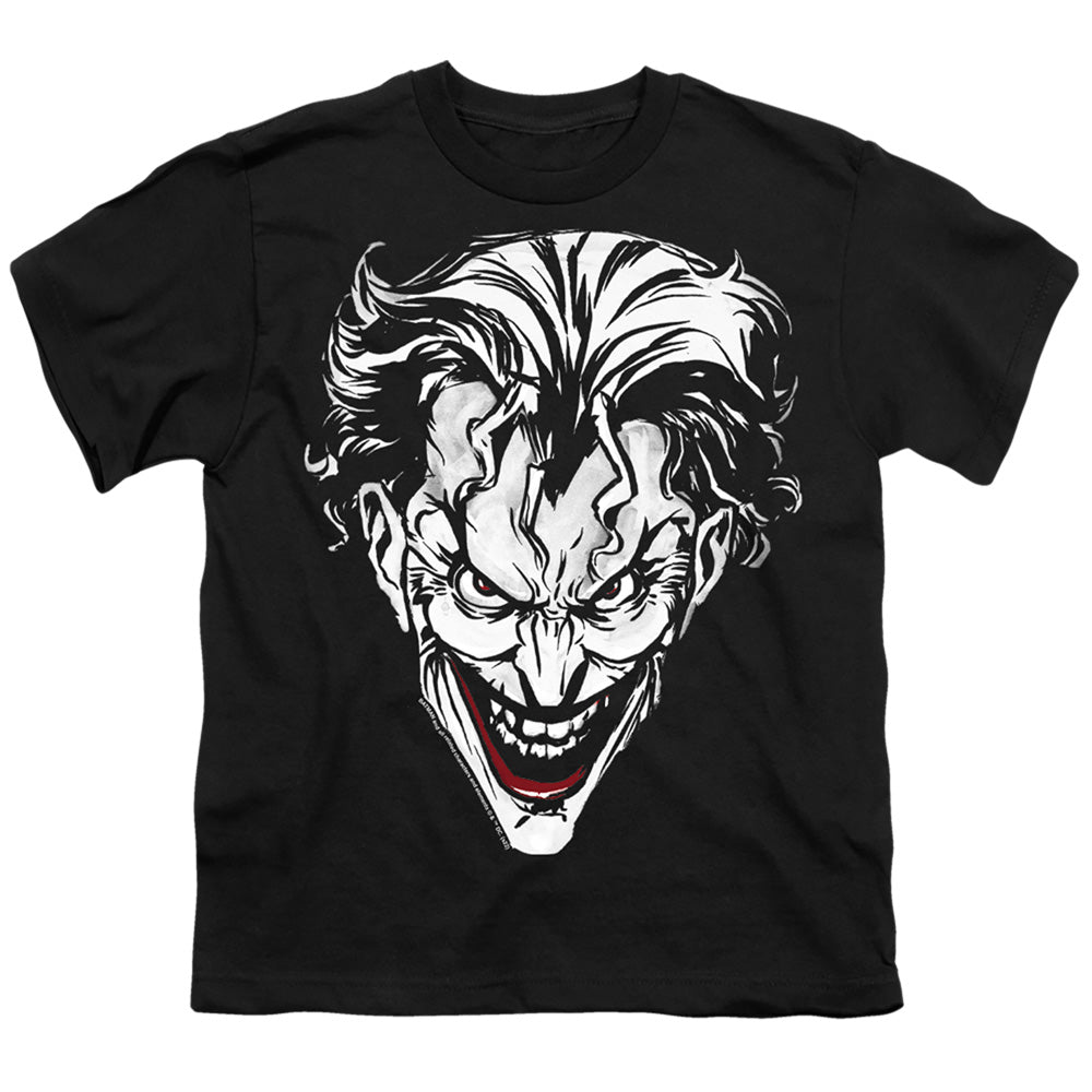 Batman Joker Red On Black Licensed Kid's T-Shirt (Ages 4-7) SM-XL