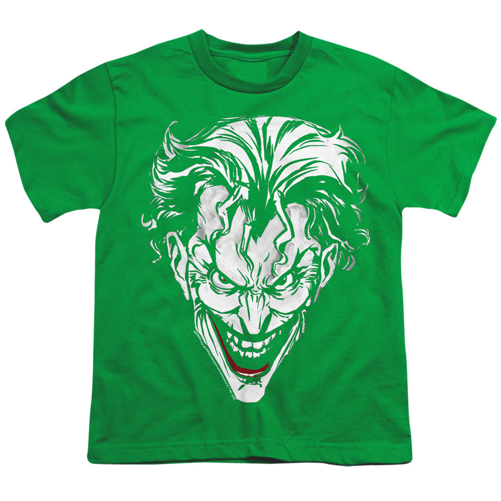 Batman Joker Red On Green Licensed Kid's T-Shirt (Ages 4-7) SM-XL