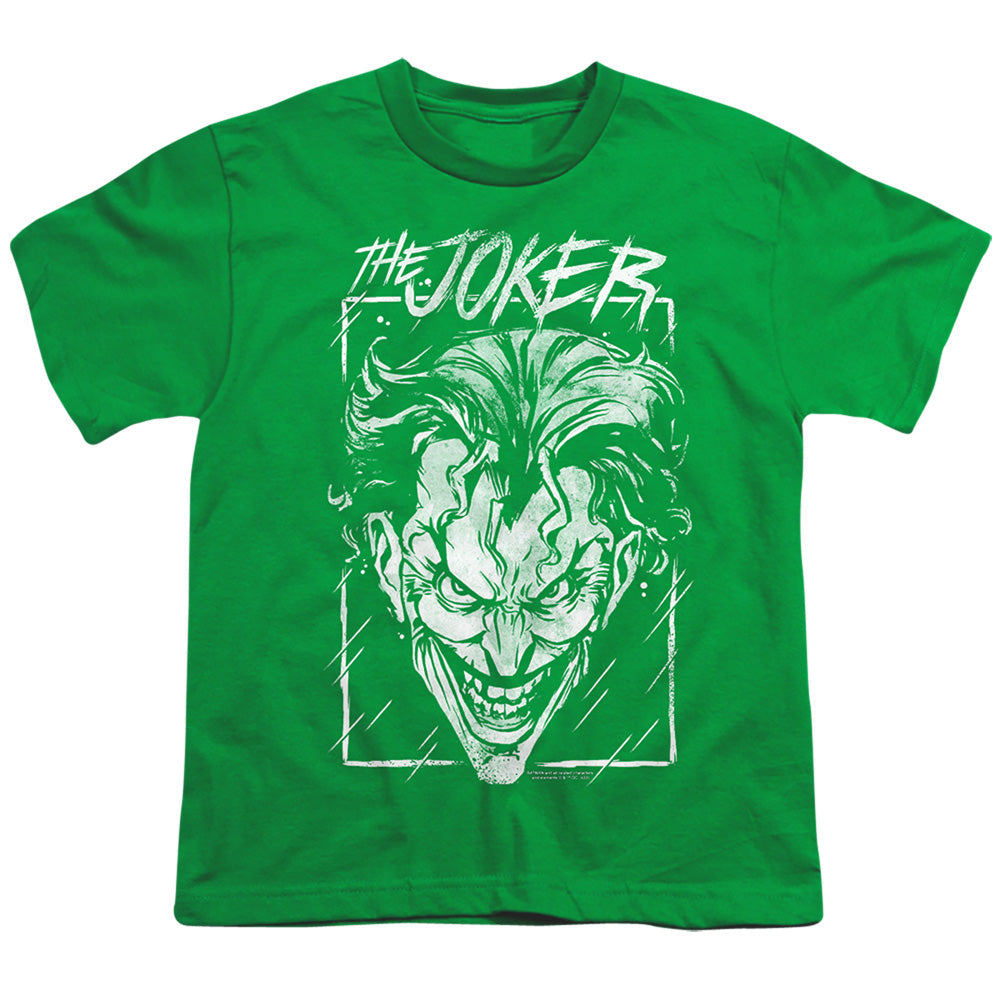 Batman Joker Storm On Green Licensed Kid's T-Shirt (Ages 4-7) SM-XL