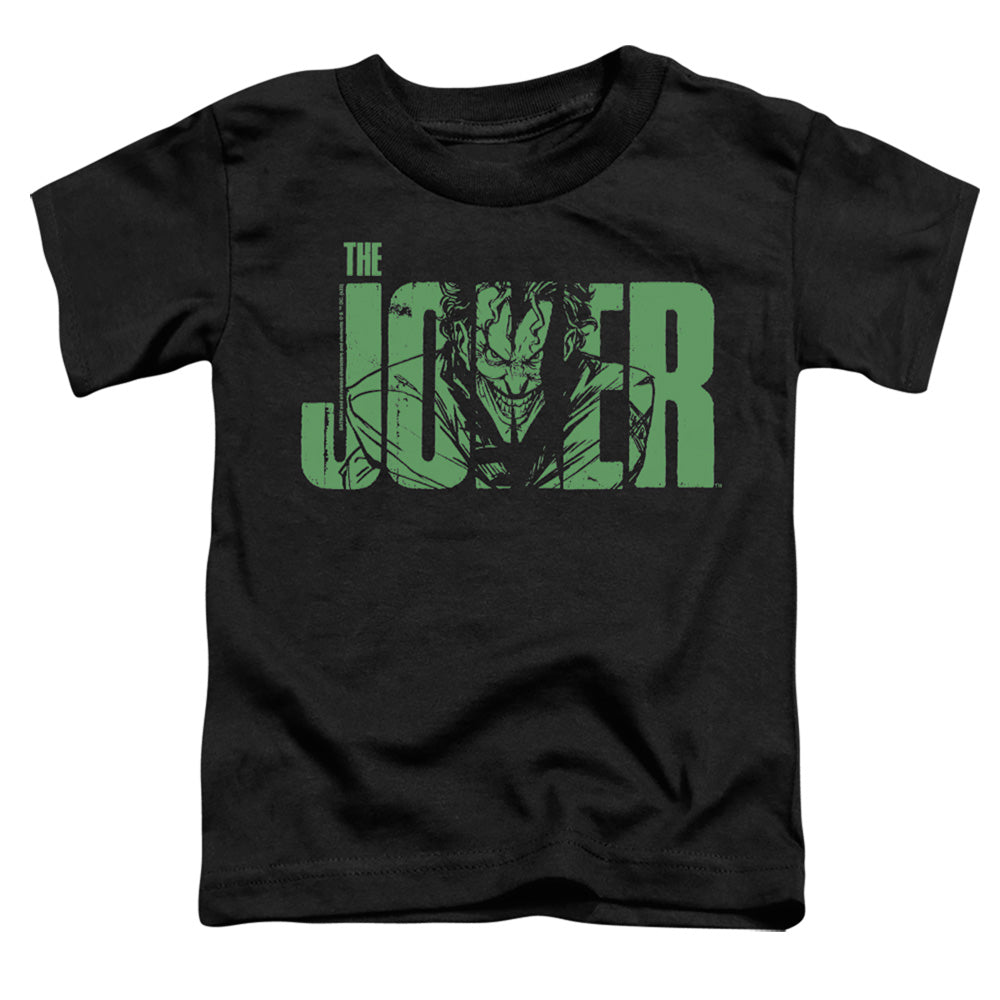 Batman Joker Text On Black Licensed Toddler T-Shirt SM-LG