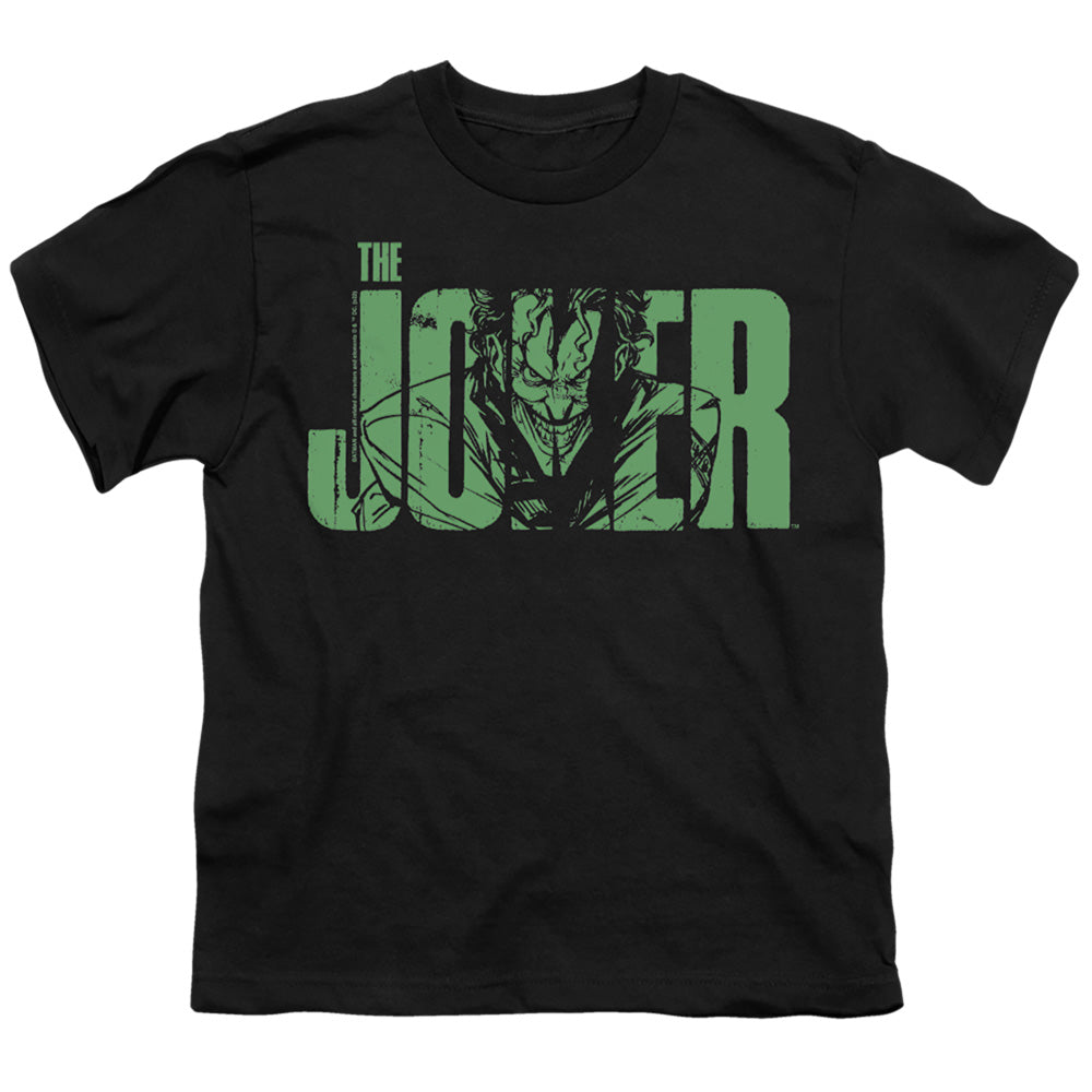 Batman Joker Text On Black Licensed Kid's T-Shirt (Ages 4-7) SM-XL