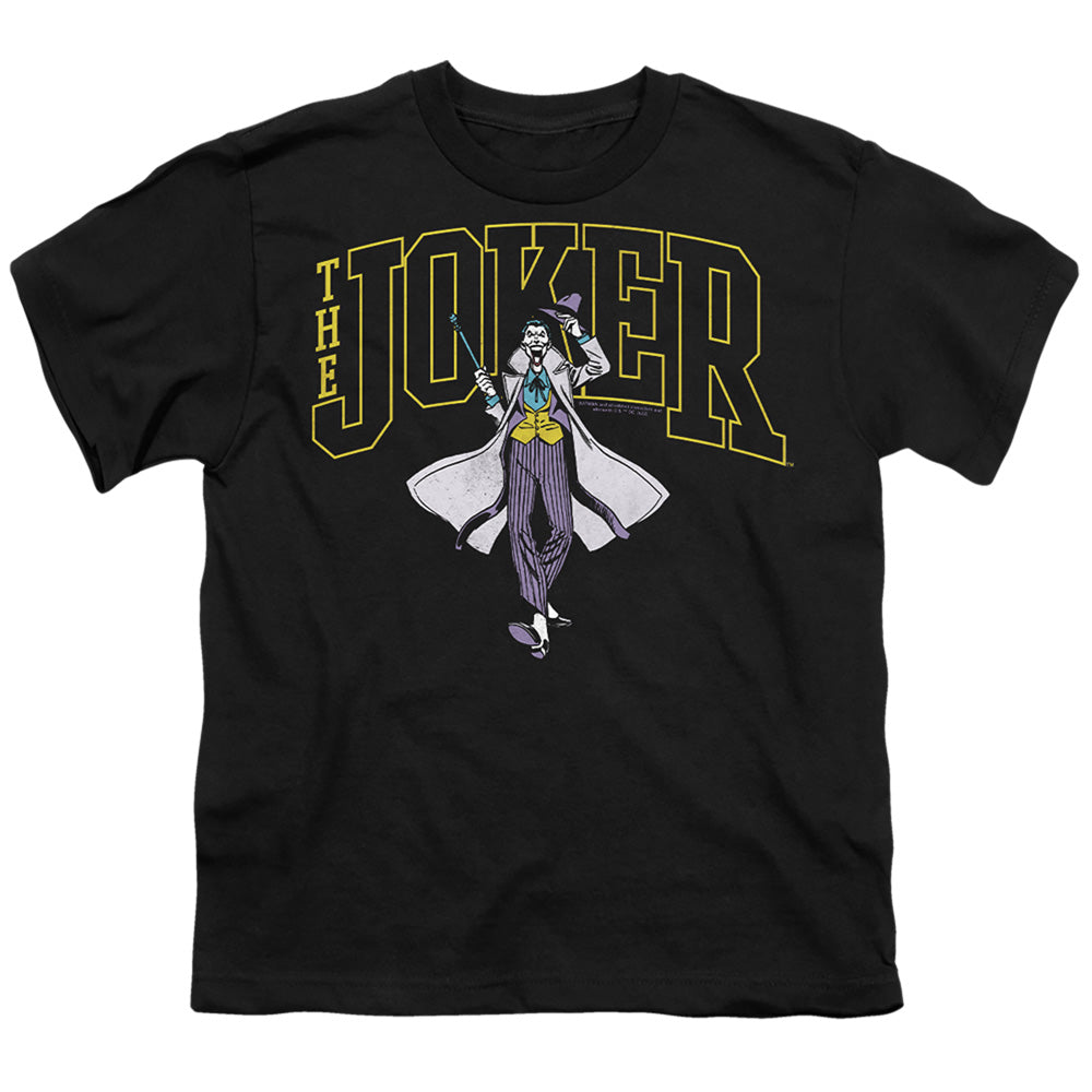 Batman Joker Varsity On Black Licensed Kid's T-Shirt (Ages 4-7) SM-XL