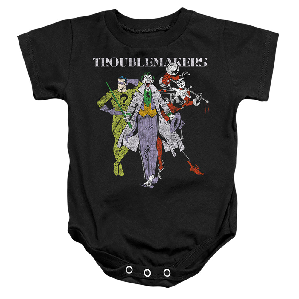 AN OFFCIALLY LICENSED BATMAN ORIGINAL GANGSTERS BABY BODYSUIT BLACK