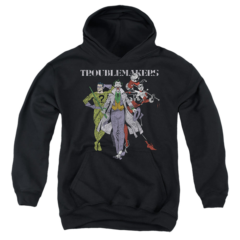 AN OFFCIALLY LICENSED BATMAN ORIGINAL GANGSTERS YOUTH HOODIE BLACK