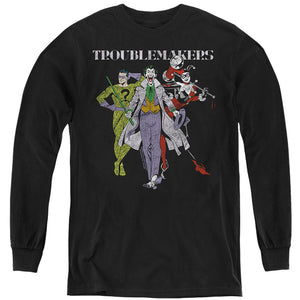 AN OFFCIALLY LICENSED BATMAN ORIGINAL GANGSTERS YOUTH LONG SLEEVE T-SHIRT BLACK
