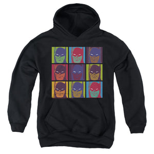 AN OFFCIALLY LICENSED BATMAN POP ART BATMAN 1 YOUTH HOODIE BLACK