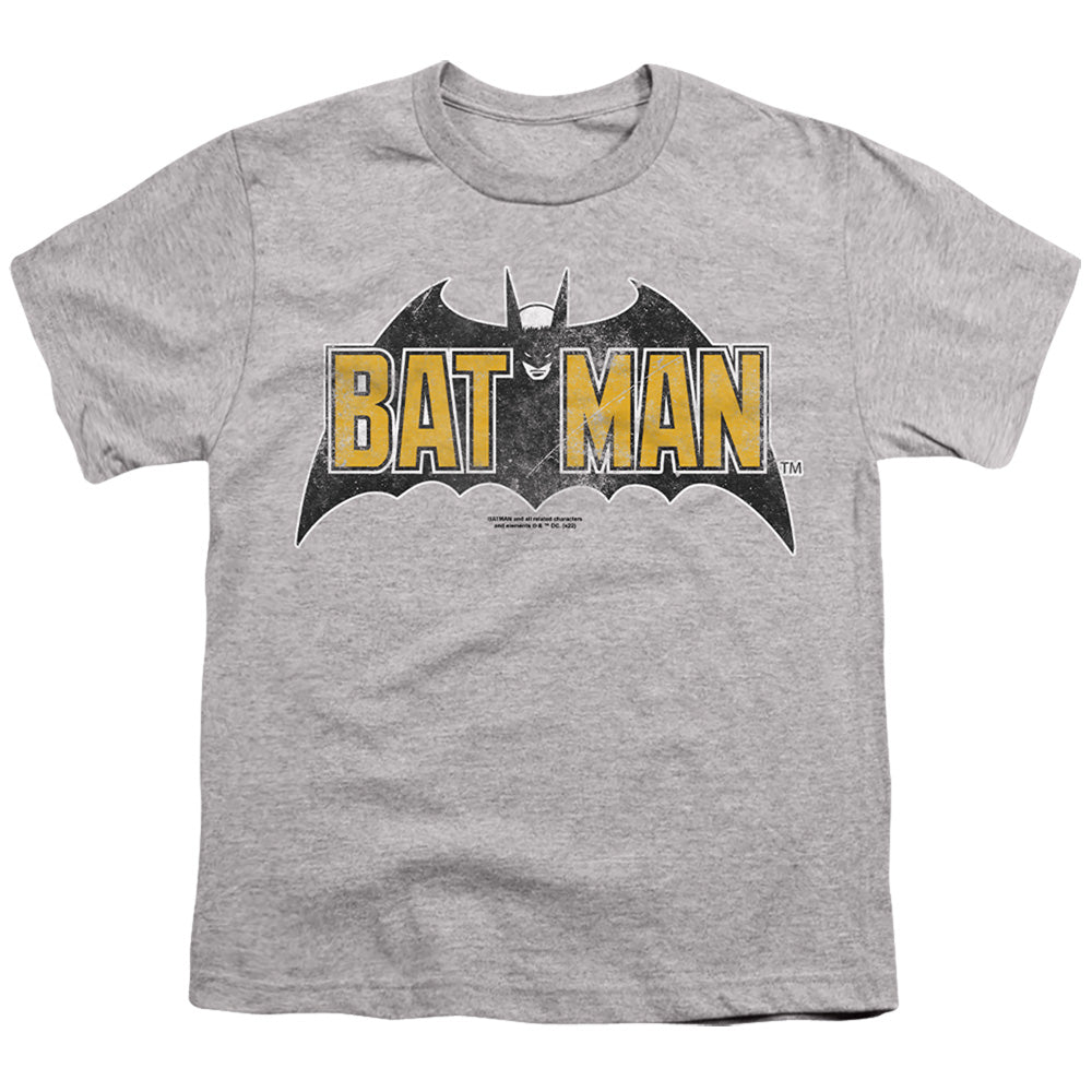 Batman Vintage Bat Logo On Gray Licensed Kid's T-Shirt (Ages 4-7) SM-XL