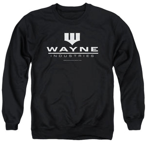AN OFFCIALLY LICENSED BATMAN WAYNE LOGO ON BLACK ADULT UNISEX CREWNECK SWEATSHIRT BLACK