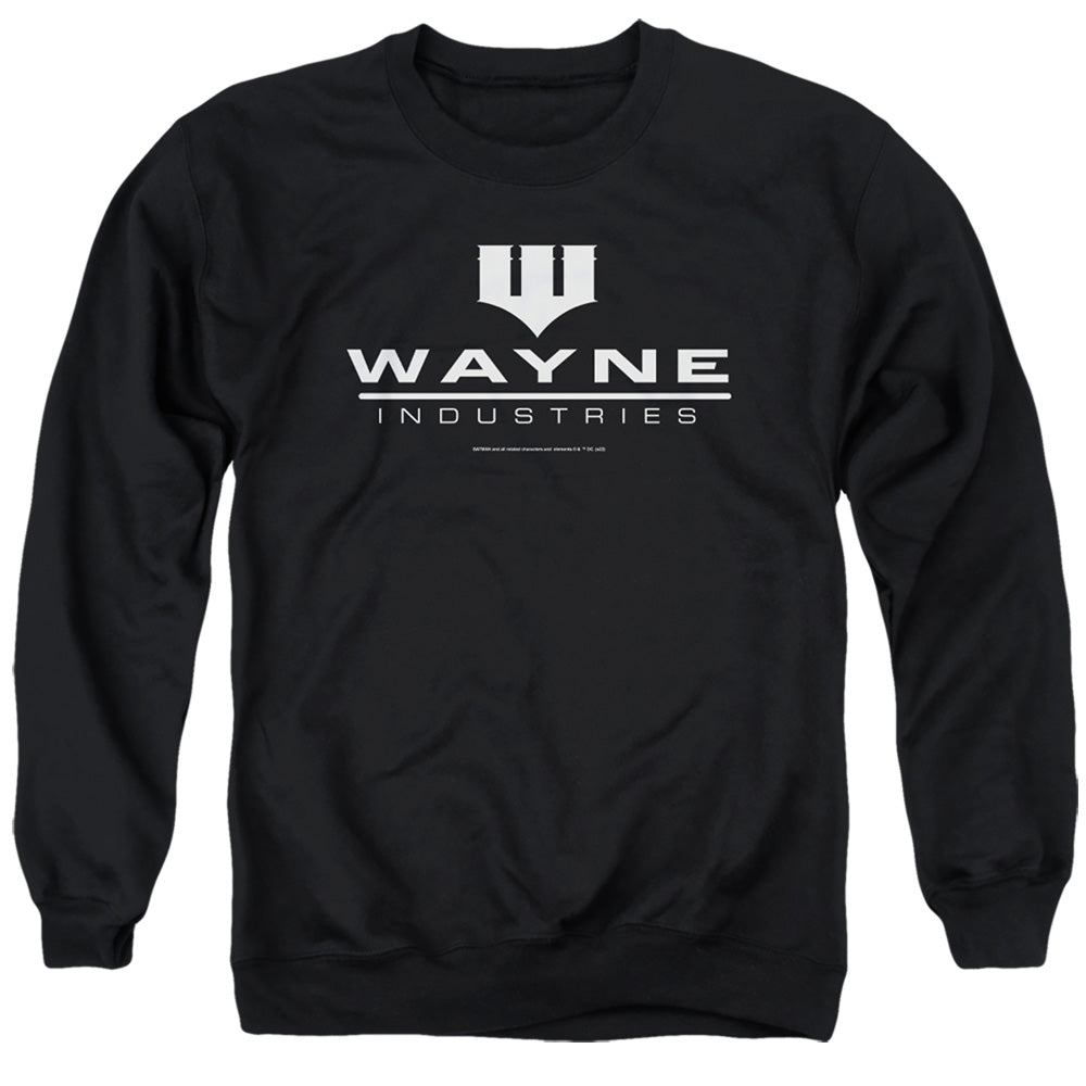 AN OFFCIALLY LICENSED BATMAN WAYNE LOGO ON BLACK ADULT UNISEX CREWNECK SWEATSHIRT BLACK