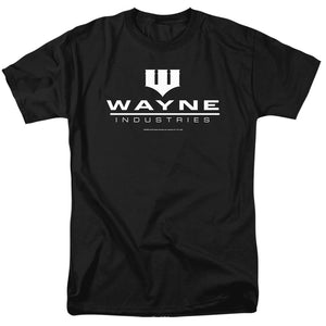 AN OFFCIALLY LICENSED BATMAN WAYNE LOGO ON BLACK MEN'S REGULAR FIT T-SHIRT BLACK