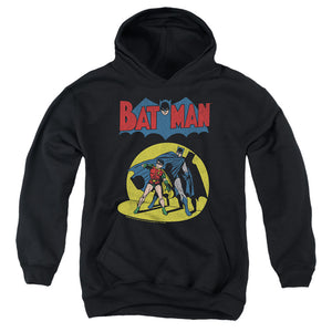 AN OFFCIALLY LICENSED BATMAN BATMAN AND ROBIN SPOTLIGHT YOUTH HOODIE BLACK
