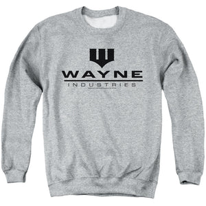AN OFFCIALLY LICENSED BATMAN WAYNE INDUSTRIES ADULT UNISEX CREWNECK SWEATSHIRT ATHLETIC HEATHER