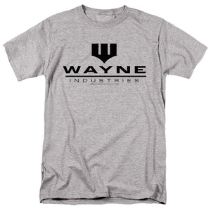 AN OFFCIALLY LICENSED BATMAN WAYNE INDUSTRIES MEN'S REGULAR FIT T-SHIRT ATHLETIC HEATHER