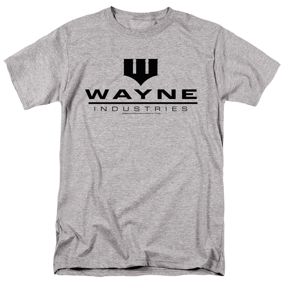 AN OFFCIALLY LICENSED BATMAN WAYNE INDUSTRIES MEN'S REGULAR FIT T-SHIRT ATHLETIC HEATHER