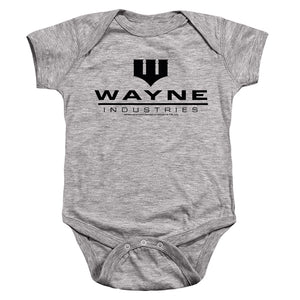AN OFFCIALLY LICENSED BATMAN WAYNE INDUSTRIES BABY BODYSUIT ATHLETIC HEATHER