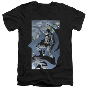 AN OFFCIALLY LICENSED BATMAN THIS IS MY CITY MEN'S V-NECK T-SHIRT BLACK