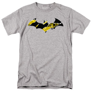 AN OFFCIALLY LICENSED BATMAN BATMAN TORN GOTHAM LOGO MEN'S REGULAR FIT T-SHIRT ATHLETIC HEATHER