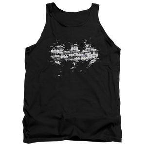 AN OFFCIALLY LICENSED BATMAN MULTI BAT LOGO ADULT UNISEX TANK TOP BLACK