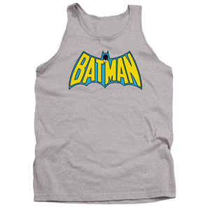 AN OFFCIALLY LICENSED BATMAN WINTAGE BATMAN LOGO ADULT UNISEX TANK TOP ATHLETIC HEATHER
