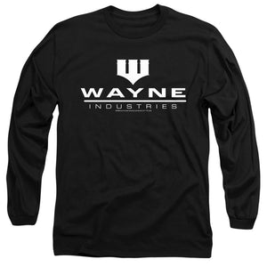 AN OFFCIALLY LICENSED BATMAN WAYNE INDUSTRIES BLACK MEN'S LONG SLEEVE T-SHIRT BLACK