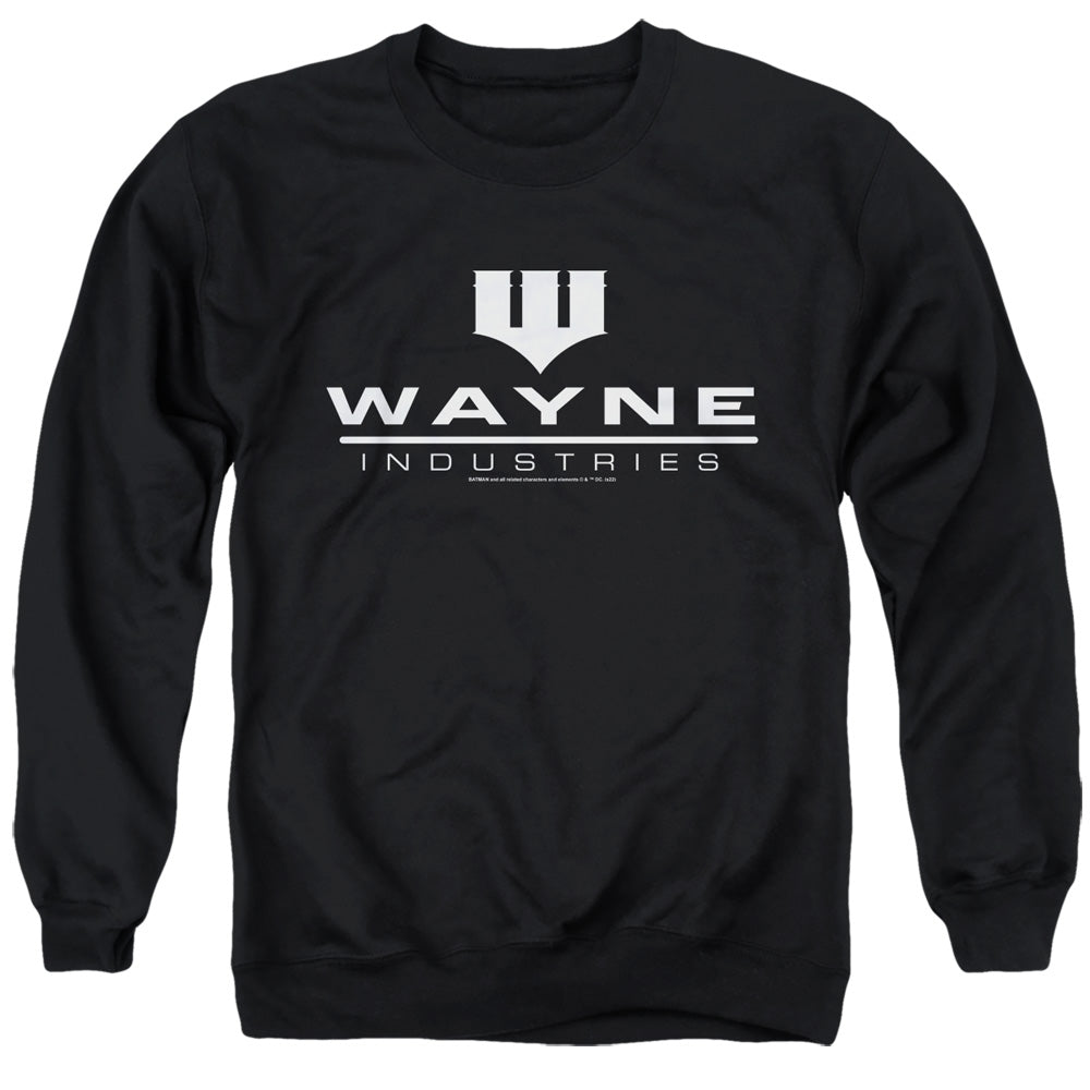 AN OFFCIALLY LICENSED BATMAN WAYNE INDUSTRIES BLACK ADULT UNISEX CREWNECK SWEATSHIRT BLACK