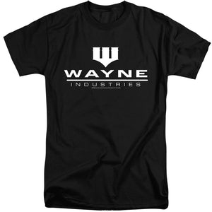 AN OFFCIALLY LICENSED BATMAN WAYNE INDUSTRIES BLACK MEN'S TALL FIT T-SHIRT BLACK