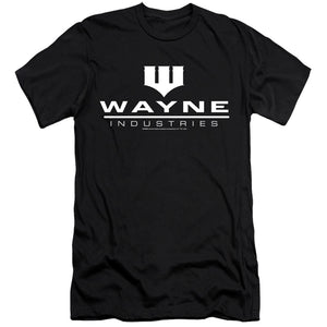 AN OFFCIALLY LICENSED BATMAN WAYNE INDUSTRIES BLACK MEN'S PREMIUM SLIM FIT T-SHIRT BLACK
