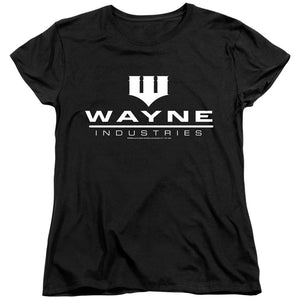 AN OFFCIALLY LICENSED BATMAN WAYNE INDUSTRIES BLACK WOMEN'S REGULAR FIT T-SHIRT BLACK