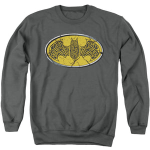 AN OFFCIALLY LICENSED BATMAN CELTIC SHIELD ADULT UNISEX CREWNECK SWEATSHIRT CHARCOAL