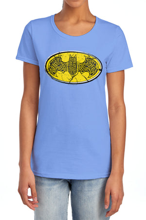 AN OFFCIALLY LICENSED BATMAN CELTIC SHIELD WOMEN'S REGULAR FIT T-SHIRT CHARCOAL