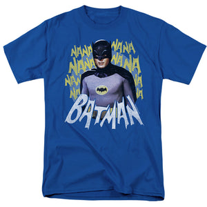 AN OFFCIALLY LICENSED BATMAN CLASSIC TV THEME SONG MEN'S REGULAR FIT T-SHIRT ROYAL